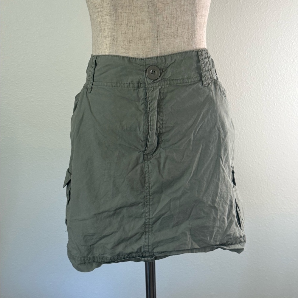 Casual Olive Green Cargo Skort